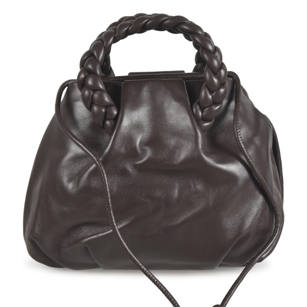 HEREU Bombon Chocolate Brown Leather Crossbody Bag Like New